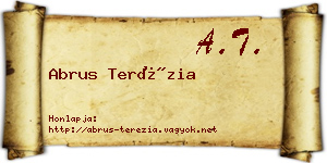 Abrus Terézia névjegykártya