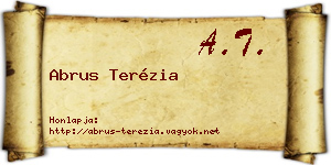 Abrus Terézia névjegykártya