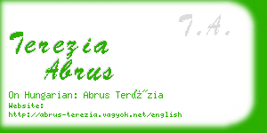 terezia abrus business card